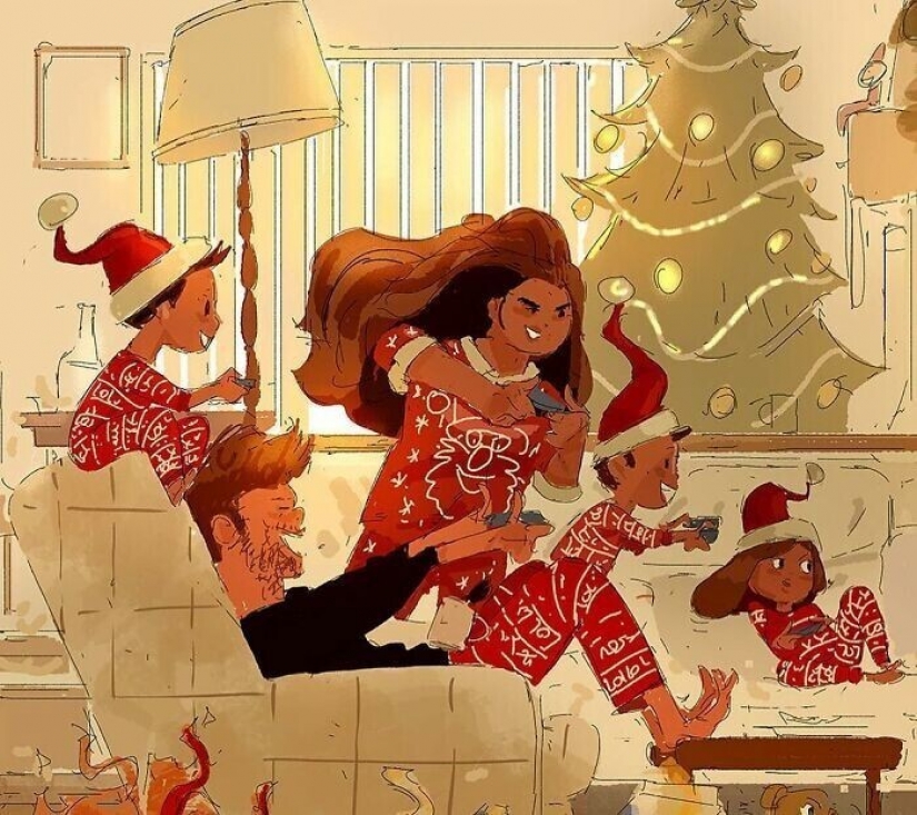 El artista documentos de la idílica momentos de la vida con su esposa e hijos