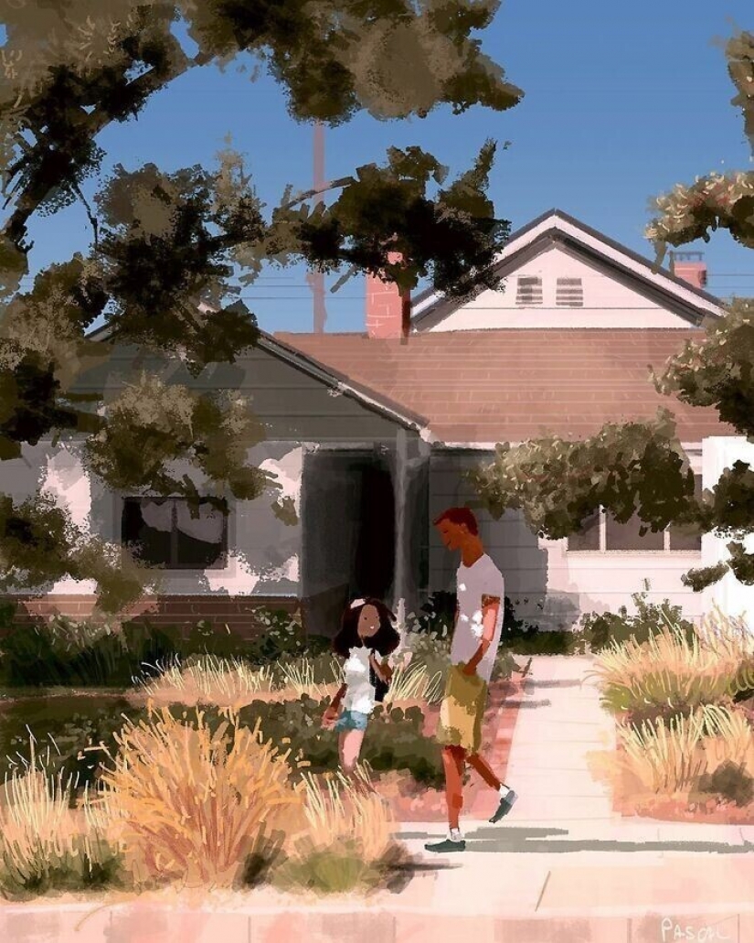 El artista documentos de la idílica momentos de la vida con su esposa e hijos