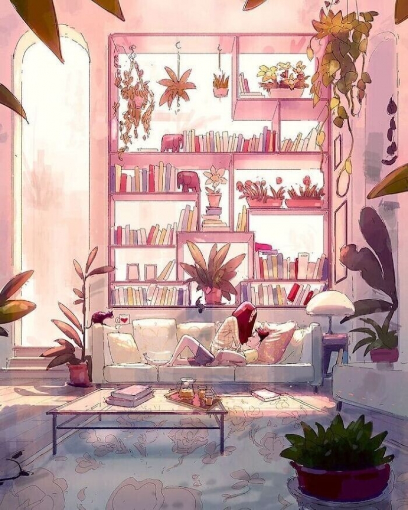 El artista documentos de la idílica momentos de la vida con su esposa e hijos