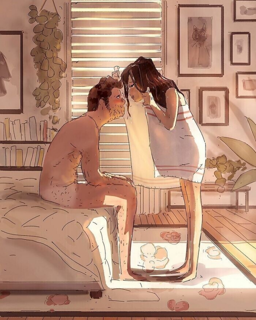 El artista documentos de la idílica momentos de la vida con su esposa e hijos