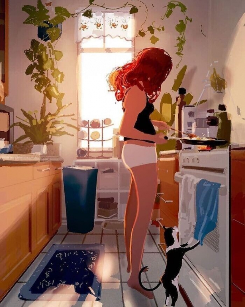 El artista documentos de la idílica momentos de la vida con su esposa e hijos