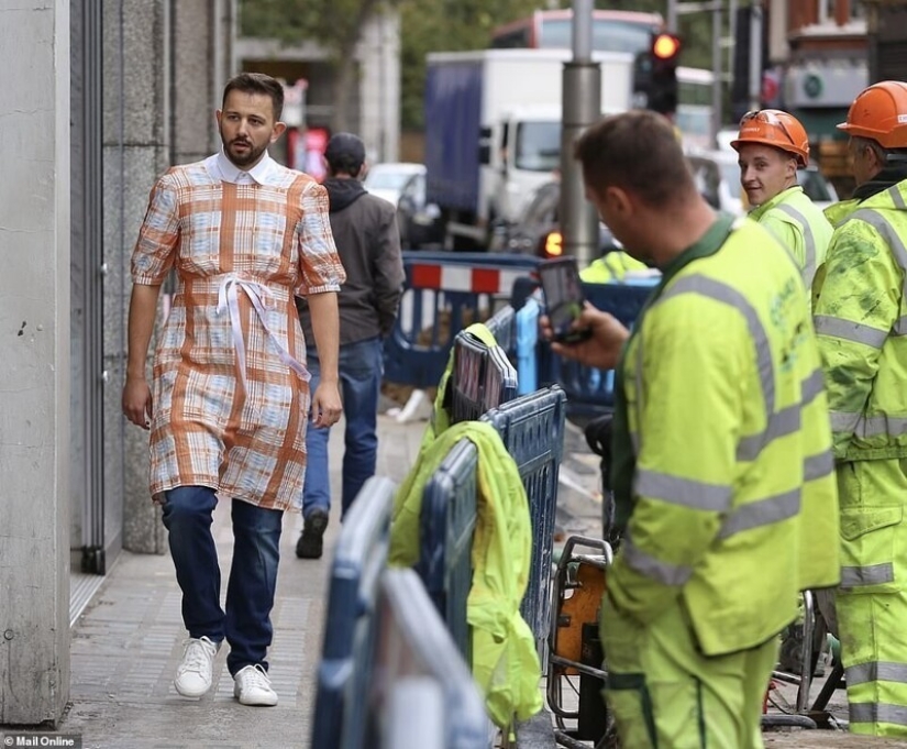 El británico llevó a cabo un experimento: caminó por Londres en un vestido y miró la reacción de los residentes