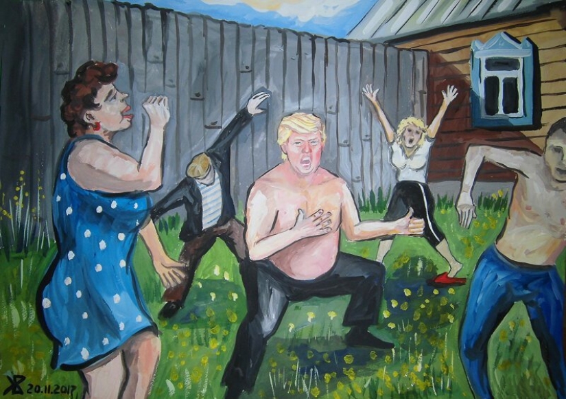 "El triunfo de nuestro": el artista de Ulyanovsk, presenta la vida de Donald trump en la provincia rusa