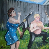 "El triunfo de nuestro": el artista de Ulyanovsk, presenta la vida de Donald trump en la provincia rusa