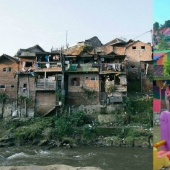 En Indonesia, por 22 mil dólares, convirtieron un barrio pobre en un rincón arcoíris