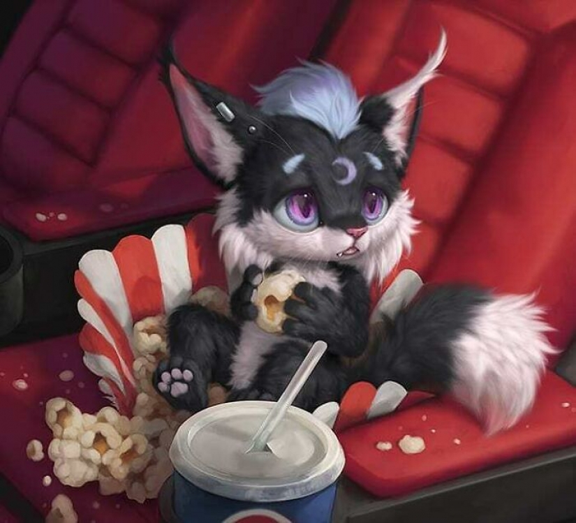 Este artista no tiene mascotas, por lo que pone animales peludos digitales en situaciones de la vida real.