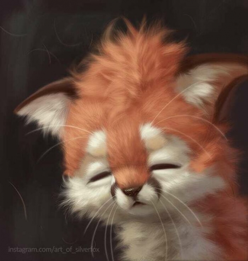 Este artista no tiene mascotas, por lo que pone animales peludos digitales en situaciones de la vida real.