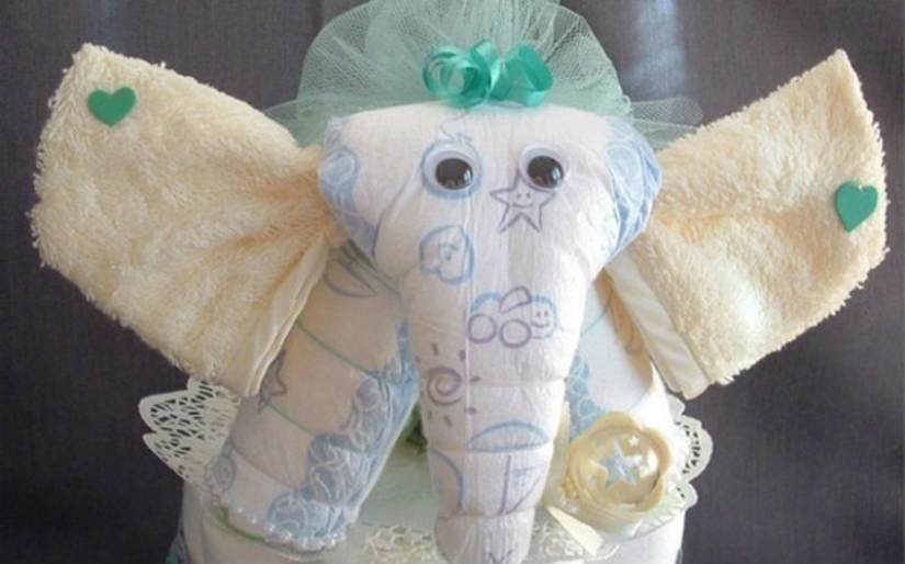Estructuras impensables hechas de pañales para bebés para futuros padres
