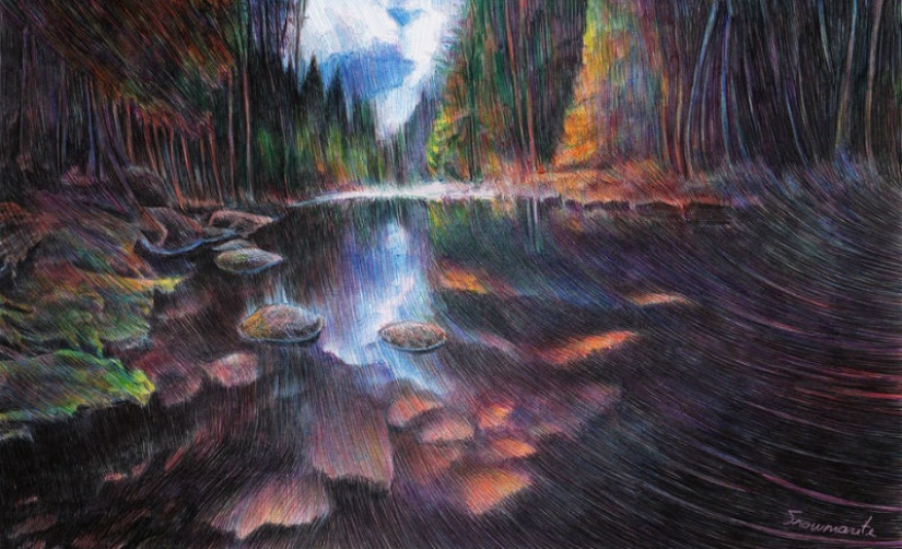 Fascinating ballpoint pen drawings from Marite Desaine