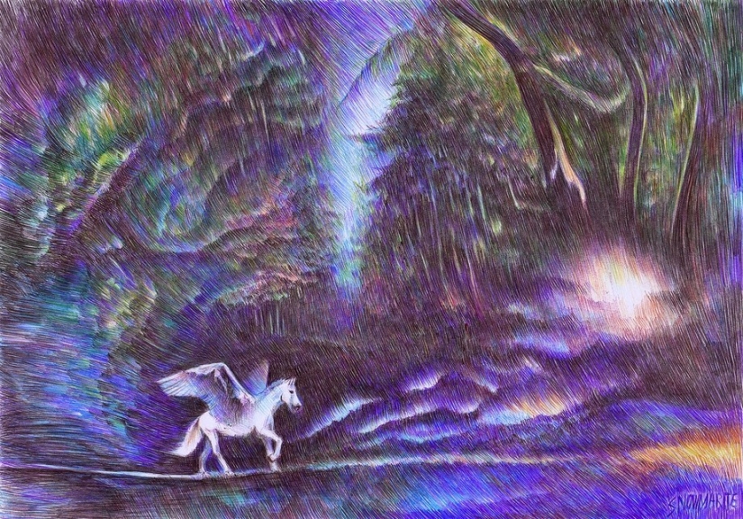 Fascinating ballpoint pen drawings from Marite Desaine