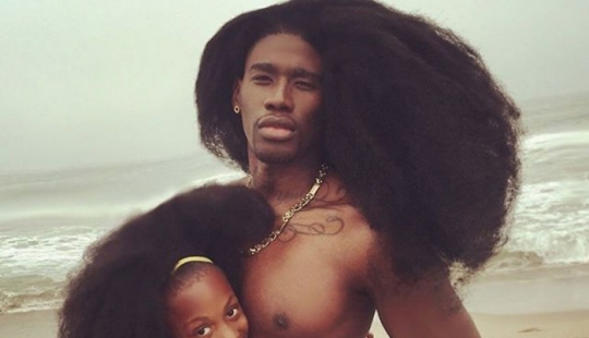 Father, daughter and their amazing hairstyles