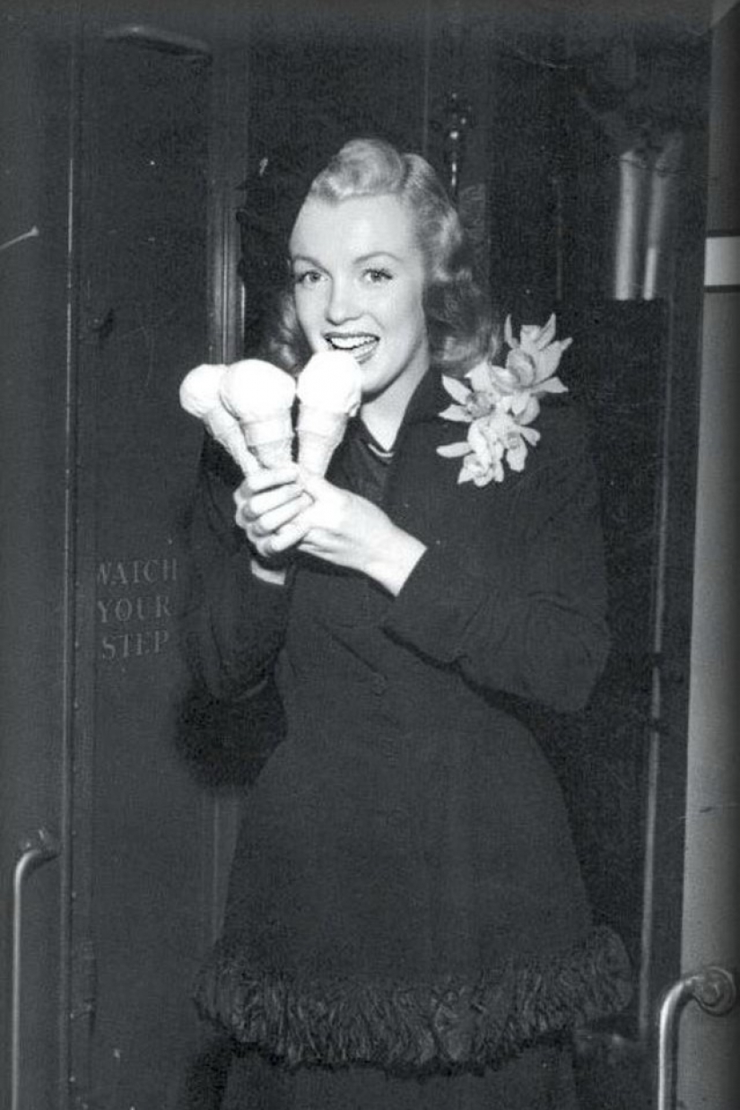 Fotos antiguas de la celebridad y helado