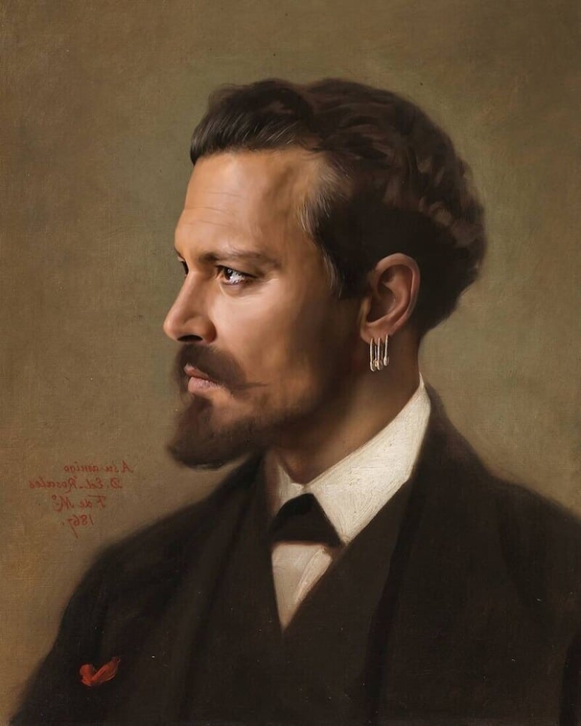 French artist paints portraits of celebrities in classical style