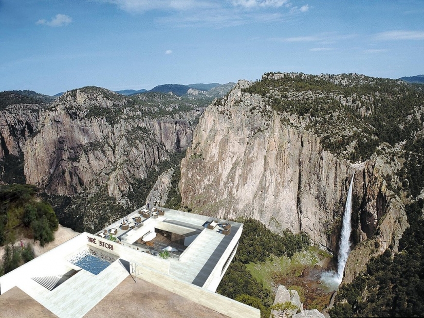 From the height of bird flight: an exciting project bar on the rock