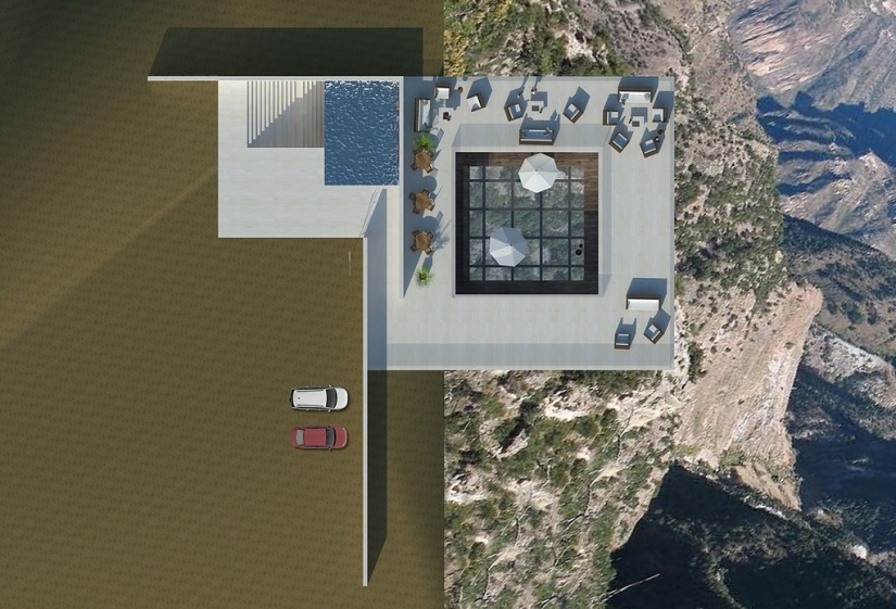 From the height of bird flight: an exciting project bar on the rock