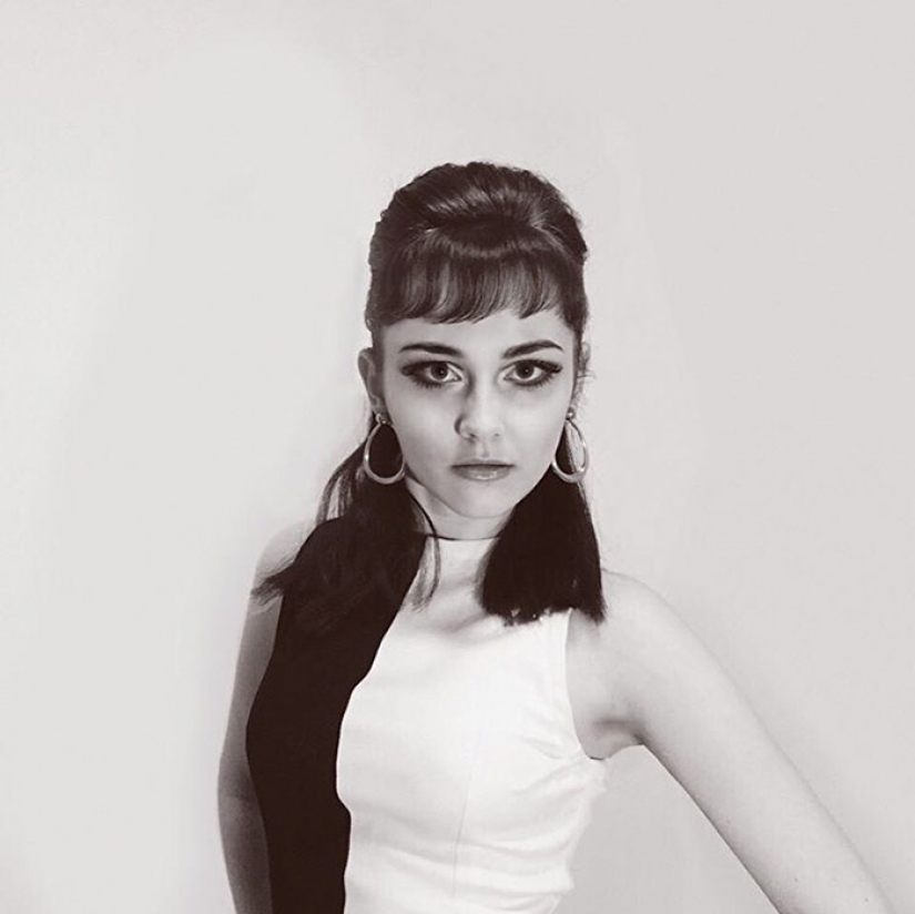 Girl recreates vintage images