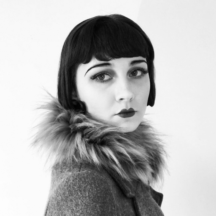 Girl recreates vintage images