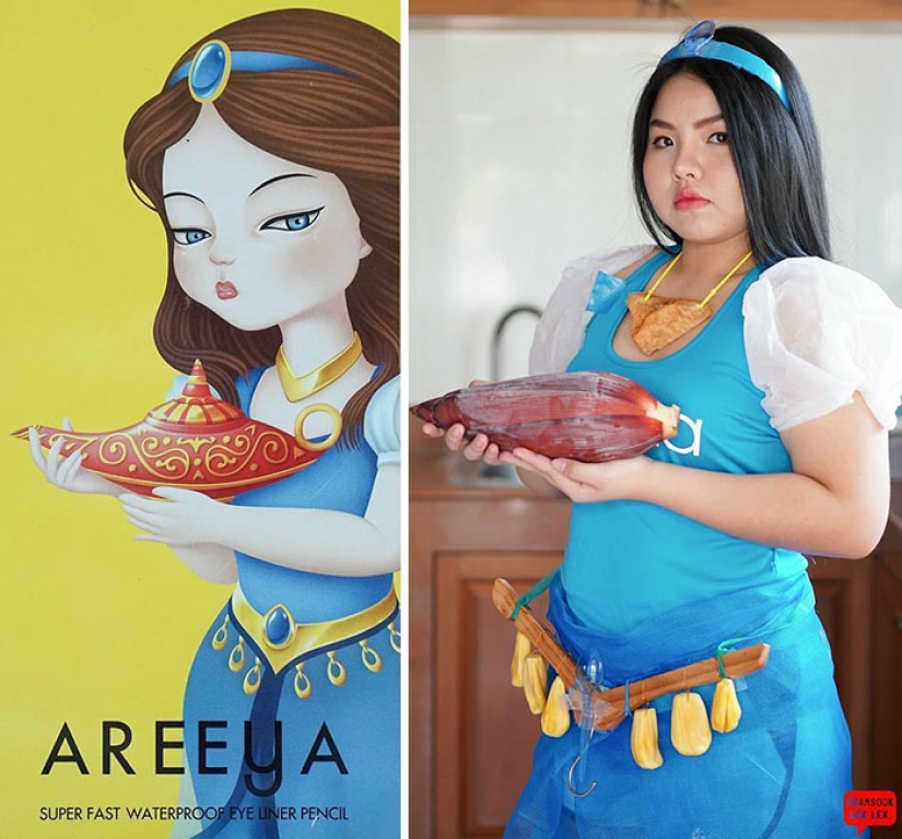Gordita en secreto y comestibles cosplay
