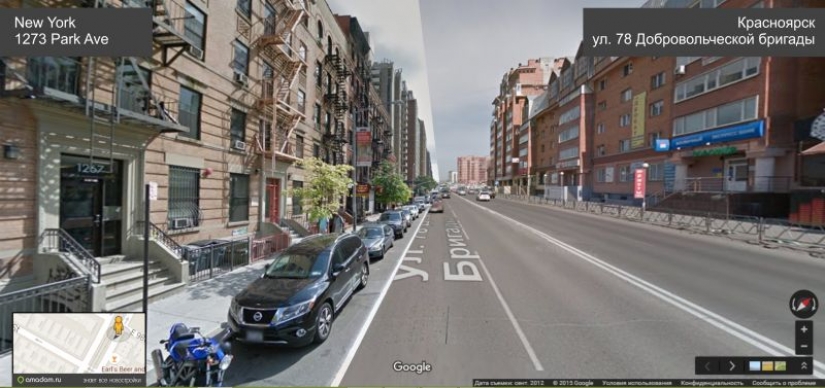 Hemos conectado las calles de Krasnoyarsk y Nueva York. Mira lo que pasó!
