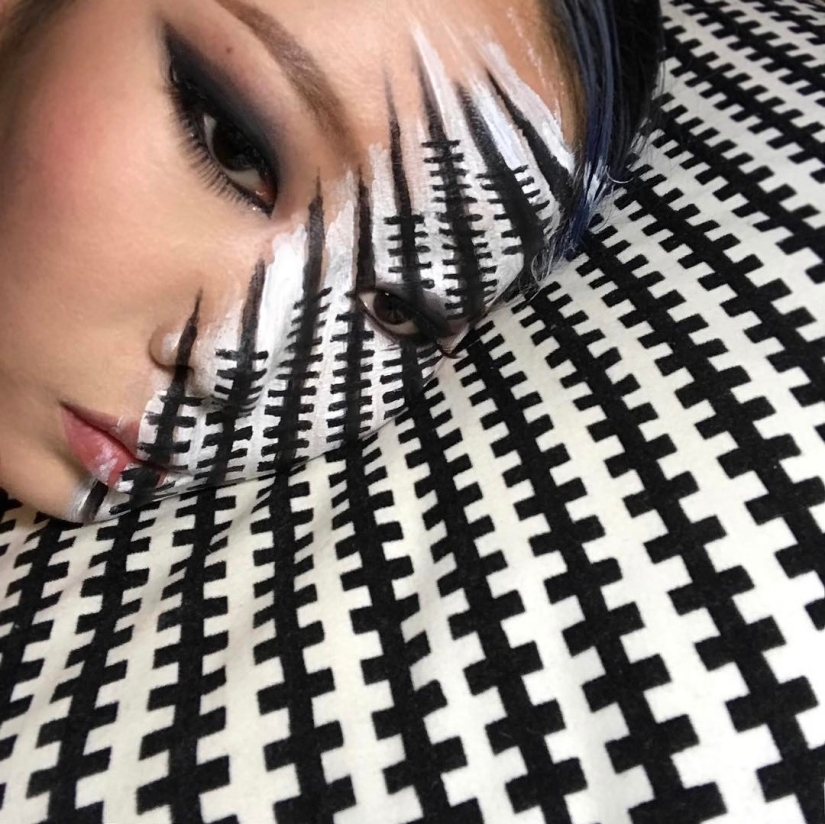 Hermosas quimeras: maquilladora de Corea explota el cerebro con ilusiones ópticas de maquillaje