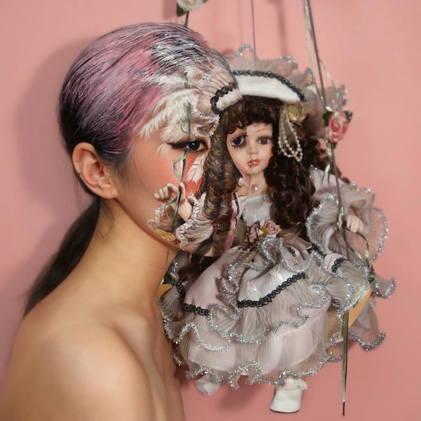 Hermosas quimeras: maquilladora de Corea explota el cerebro con ilusiones ópticas de maquillaje