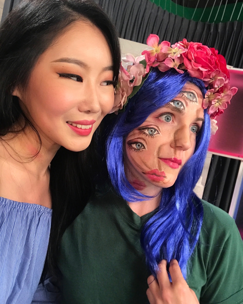 Hermosas quimeras: maquilladora de Corea explota el cerebro con ilusiones ópticas de maquillaje