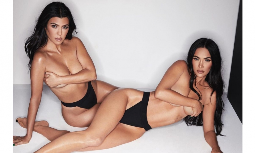 Hot combo: Megan Fox and Kourtney Kardashian starred topless in an underwear ad