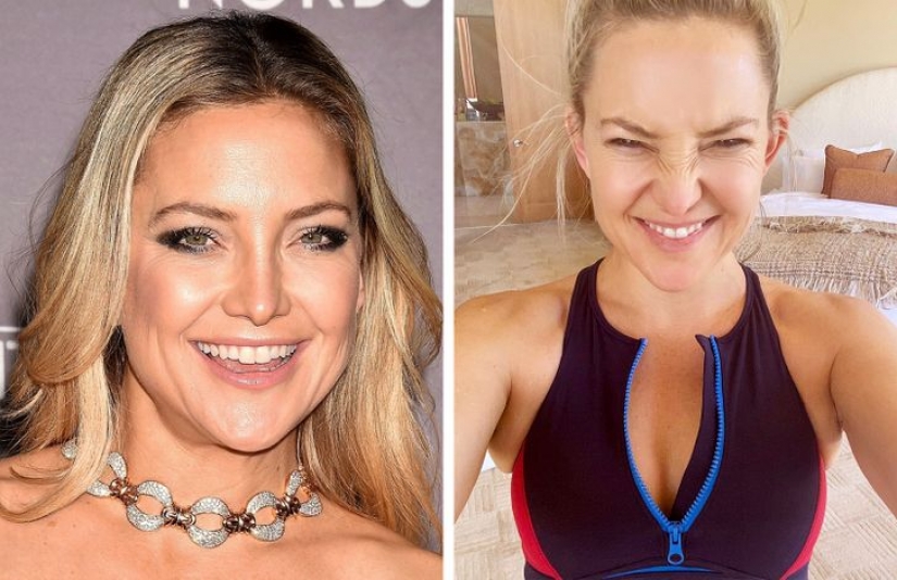 How 15 celebrities look in professional and home photos without filters