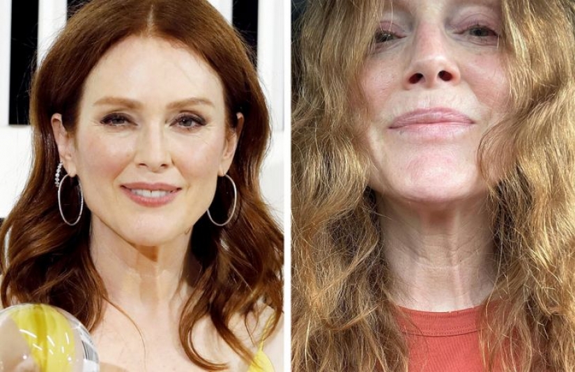 How 15 celebrities look in professional and home photos without filters