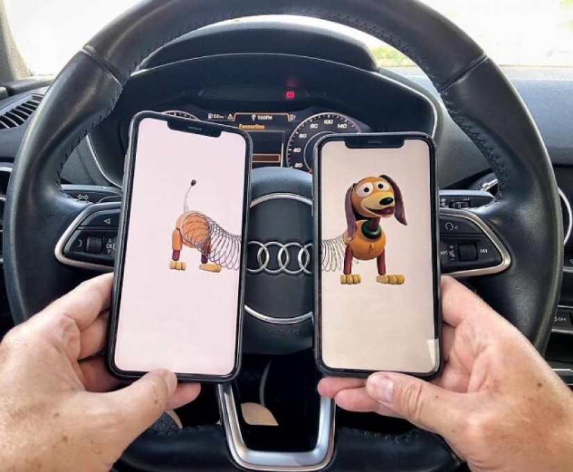 How an artist combines reality with images from his smartphone