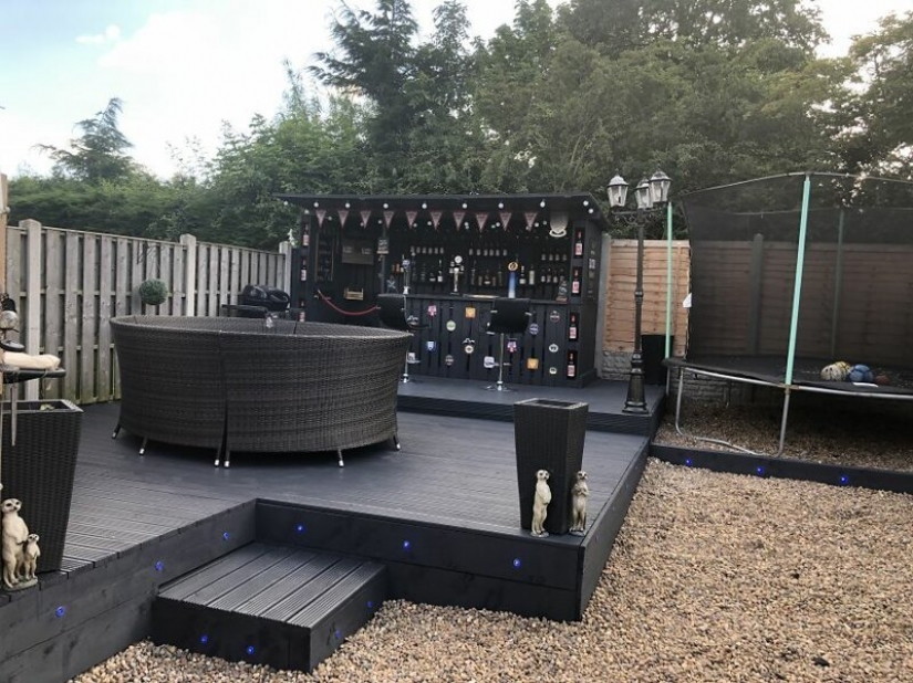 How to make a stylish garden bar in the country from wooden pallets