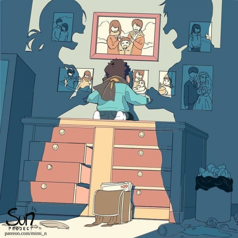 Illustrations reflecting what's wrong with our society