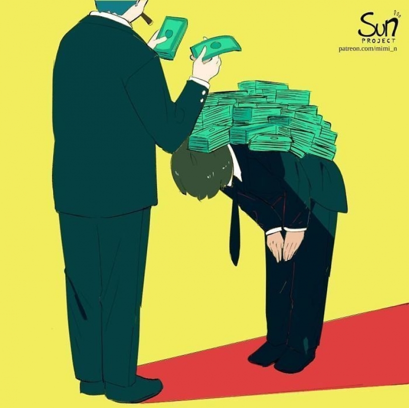 Illustrations reflecting what's wrong with our society