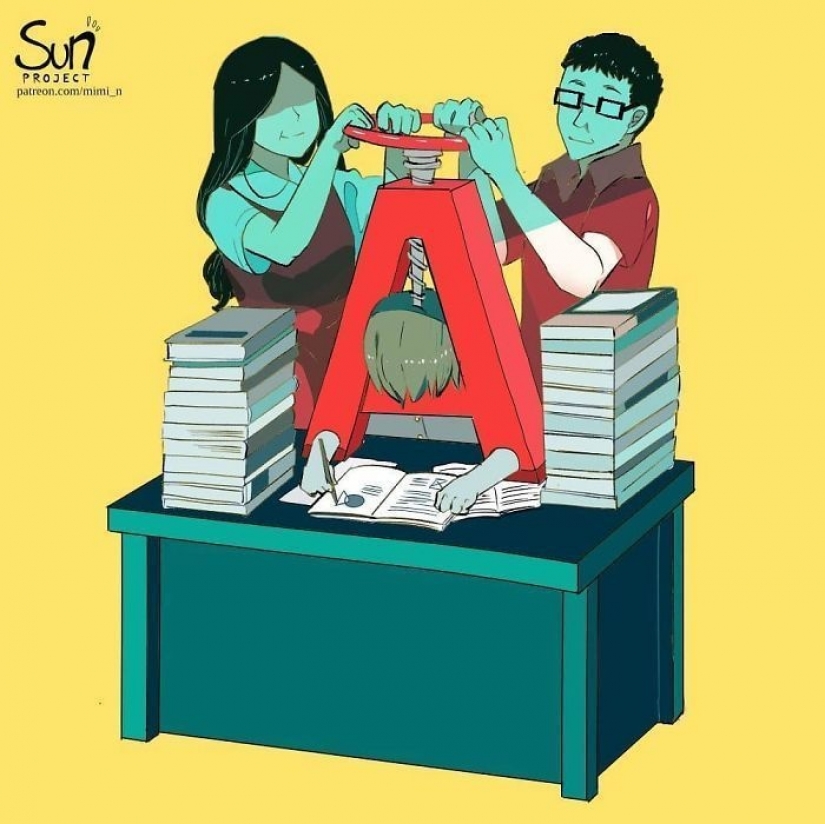 Illustrations reflecting what's wrong with our society