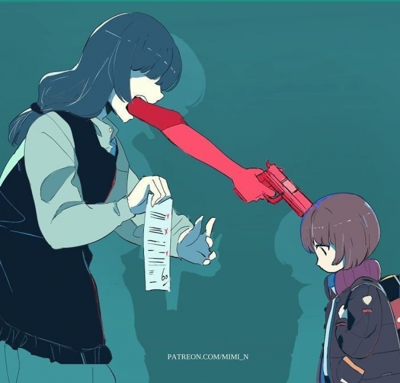 Illustrations reflecting what's wrong with our society