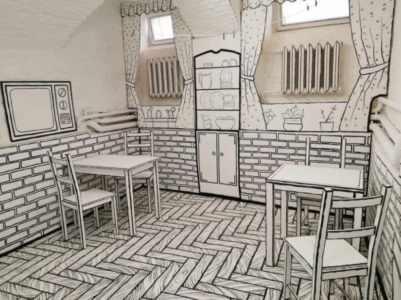 Ilusión en blanco y negro: ¿cómo es CHBKAFE, una cafetería "pintada" en San Petersburgo? Ilusión en blanco y negro: ¿cómo es CHBKAFE, una cafetería "pintada" en San Petersburgo?