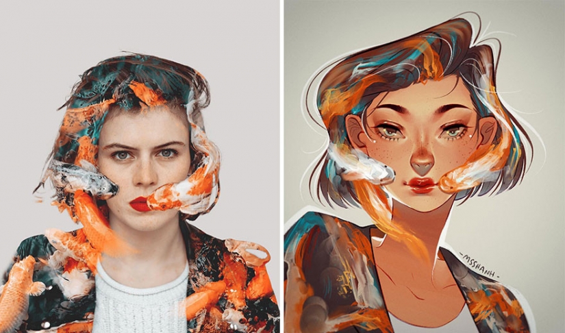"I'm an artist, I see it that way!": 16 talented illustrators redraw portraits of girls