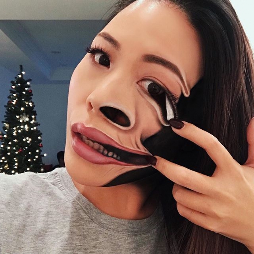 "I'm going to gnaw your face now": a Canadian make-up artist draws burgers, rolls and pizza on women's faces