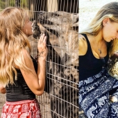 In the arms of cheetahs: this girl lives in the wild and considers predators friends