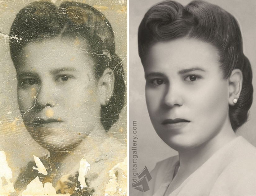Incredible examples before and after restoring old photos from a Ukrainian retoucher