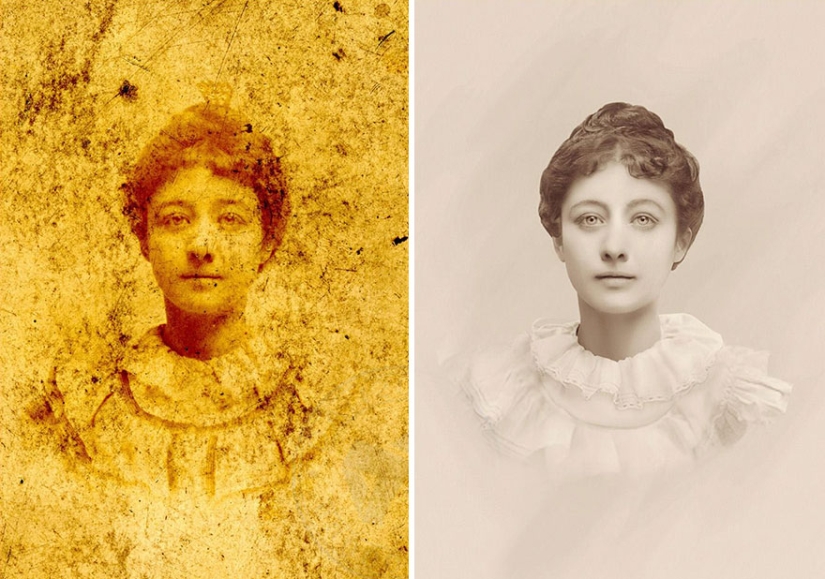 Incredible examples before and after restoring old photos from a Ukrainian retoucher