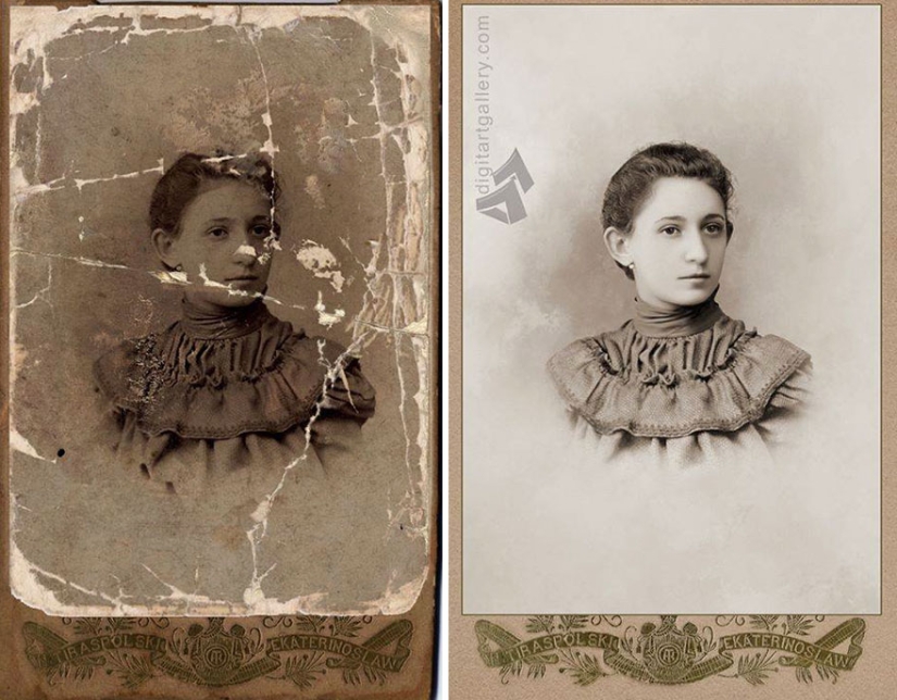 Incredible examples before and after restoring old photos from a Ukrainian retoucher