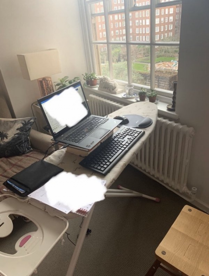 Is: people showed how they have to work from home in quarantine