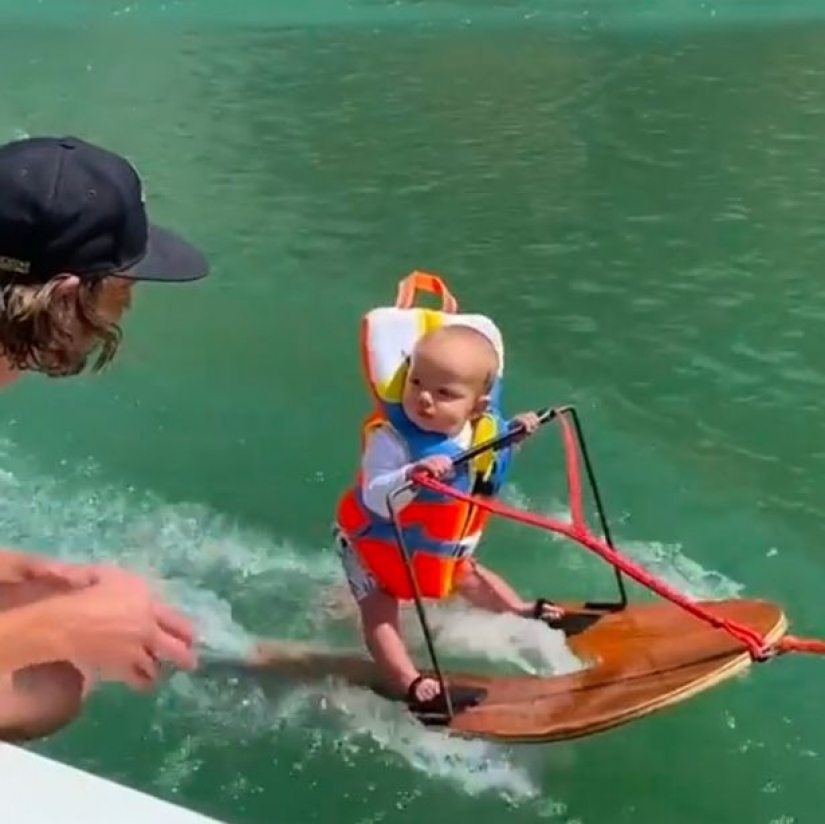 Is this child abuse? What are the parents accused of, who put the baby on water skiing