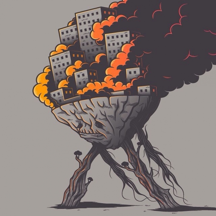 La amarga verdad sobre la vida moderna en las ilustraciones de italiano