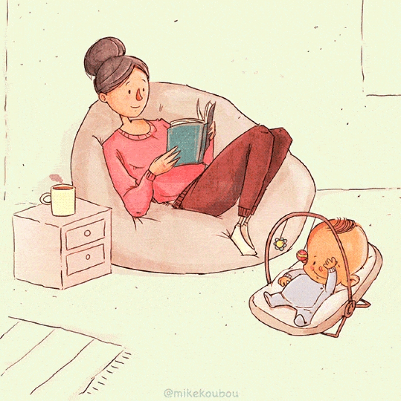 La falta de sueño, el caos, y el llanto: el artista mostró el contraste entre la expectativa y la realidad de la crianza de los hijos