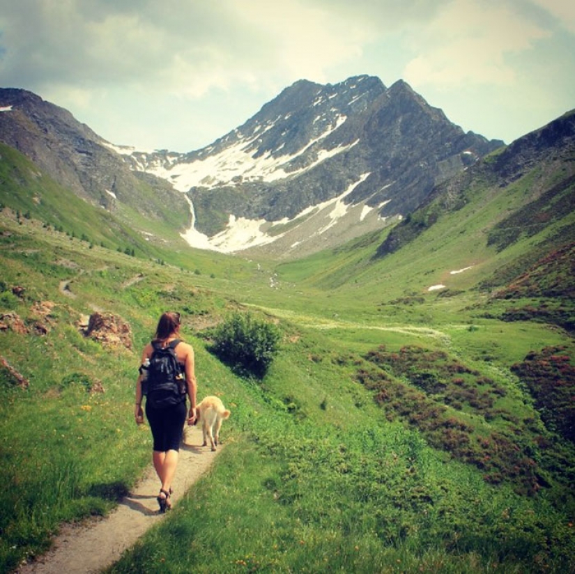 La niña se ha convertido una vieja furgoneta en una casa rodante y viaja por el mundo con su perro La niña se ha convertido una vieja furgoneta en una casa rodante y viaja por el mundo con su perro