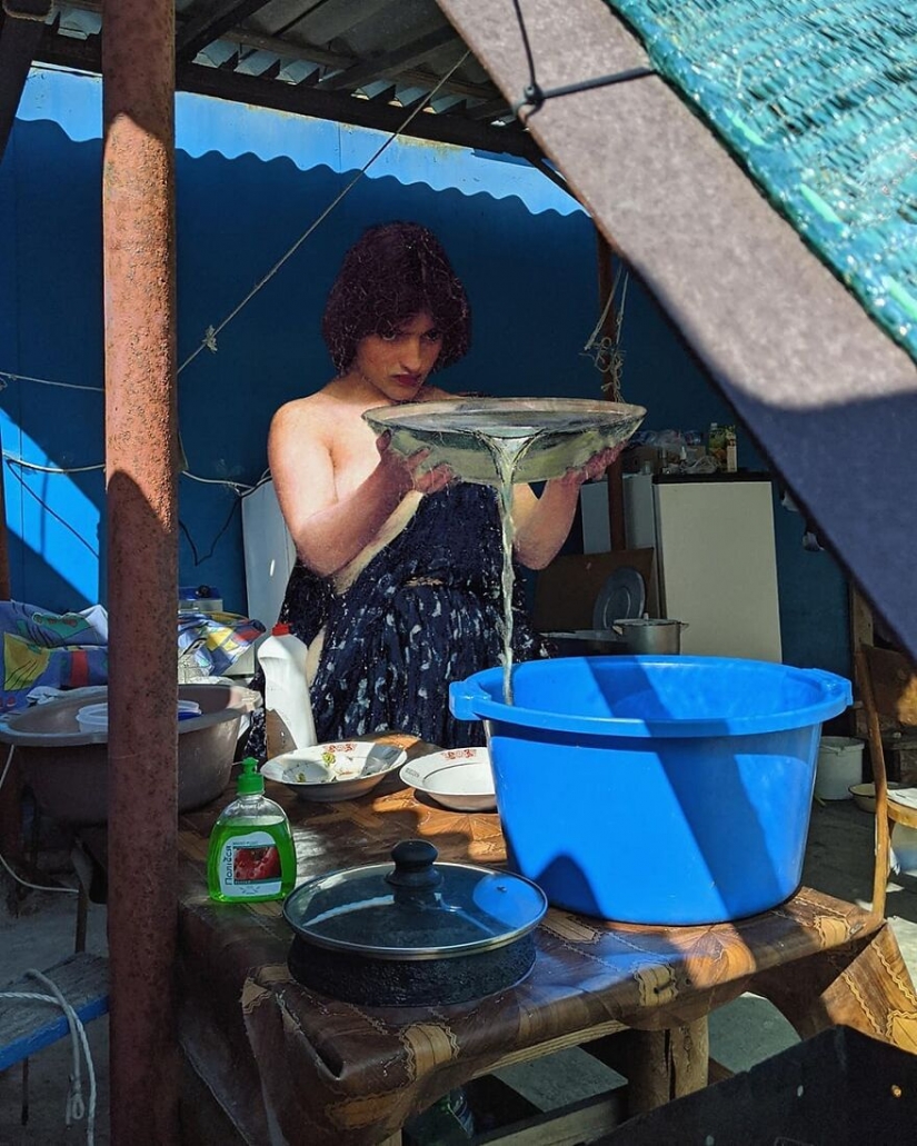 La ninfa en el asiento reservado y otros collages de Alexey Kondakov