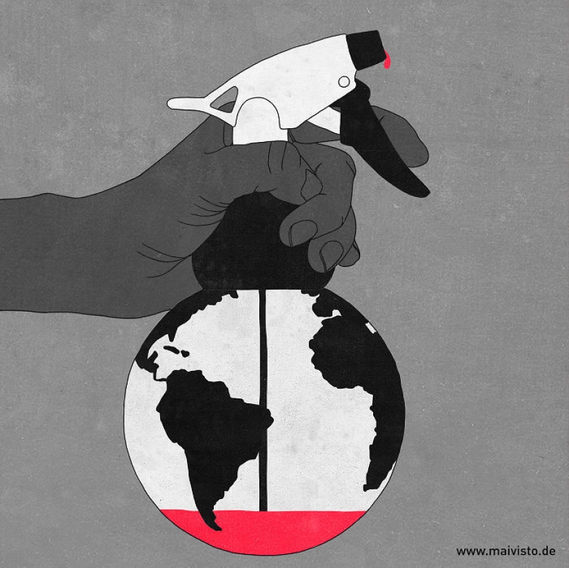 Las ilustraciones despiadadas no son para todos con un significado profundo