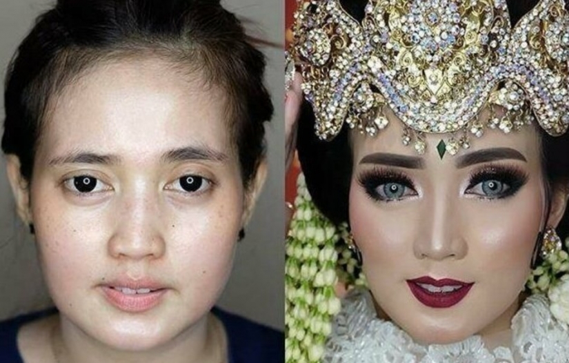 Los milagros de la boda maquillaje Asiático novias antes y después de maquillaje se vea como personas diferentes Los milagros de la boda maquillaje Asiático novias antes y después de maquillaje se vea como personas diferentes